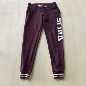 PINK Victoria's Secret Sweatpants Womens XS Red Fleece Joggers Love Pink Lounge